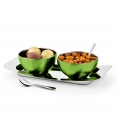 Glory Snack Server with Tray & Spoon(Set of 5 pcs)